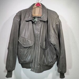 Mirage Leather Vintage Bomber Jacket 1990 Classic's Size XL Dark Green